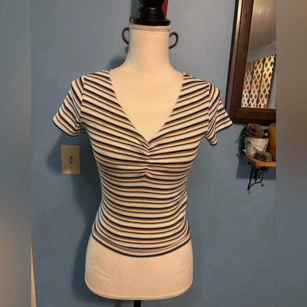 Hollister, Ribbed, V-Neck, Top